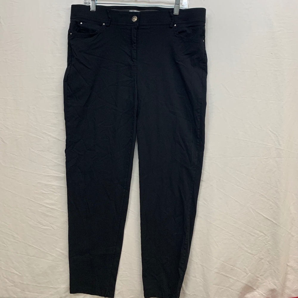 89th‎ & Madison Womens Black Stretch Tapered Pull On Dress Pants Size 16